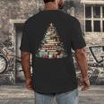 Book Christmas Tree Books Lovers Xmas Teacher Men Women Kids Men's Back Print T-Shirt