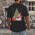 Book Christmas Tree Bookworm Gingerbread Man Snowman Reading Men's Back Print T-Shirt