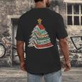 Book Christmas Tree For Librarians Book Lovers Men's Back Print T-Shirt Book Christmas Tree For Librarians Book Lovers Men's Back Print T-Shirt