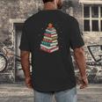 Book Christmas Tree Book Lover Teacher Librarian Men Women Men's Back Print T-Shirt Book Christmas Tree Book Lover Teacher Librarian Men Women Men's Back Print T-Shirt
