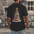 Book Christmas Tree Book Lover Teacher Librarian Men's Back Print T-Shirt Book Christmas Tree Book Lover Teacher Librarian Men's Back Print T-Shirt