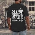 Book Coffee Dog Book My Needs Are Simple Men Women Kids Men's Back Print T-Shirt Book Coffee Dog Book My Needs Are Simple Men Women Kids Men's Back Print T-Shirt