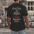 Book Dragon Fantasy Reader Cozy Reading Book Lover Dragon Men's Back Print T-Shirt