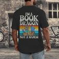 Im a Book Dragon Not a Worm Dragon Men's Back Print T-Shirt