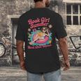 Book Girl Summer Beach Vacation Book Lover Men's Back Print T-Shirt