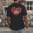 Book Heart Cute Read Book Reading Librarian Across America Men's Back Print T-Shirt Book Heart Cute Read Book Reading Librarian Across America Men's Back Print T-Shirt
