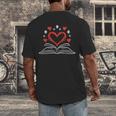 Book Heart Read Book Reading Librarian Men Women Kids Men's Back Print T-Shirt Book Heart Read Book Reading Librarian Men Women Kids Men's Back Print T-Shirt