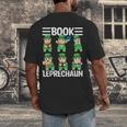Book Leprechaun St Patrick's Day Library Librarian Reading Men's Back Print T-Shirt Book Leprechaun St Patrick's Day Library Librarian Reading Men's Back Print T-Shirt