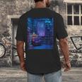 Book Library Bookshelf Armchair Window Pattern Print Men's Back Print T-Shirt Book Library Bookshelf Armchair Window Pattern Print Men's Back Print T-Shirt