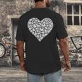 Book Lover Heart Shape Reading Librarian Library Teacher Men's Back Print T-Shirt