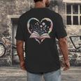 Book Lover Heart Shaped Reading Art Bookworm Men's Back Print T-Shirt Book Lover Heart Shaped Reading Art Bookworm Men's Back Print T-Shirt