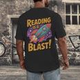 Book Lover Kids And Adults Reading Is a Blast Rocket Ship Men's Back Print T-Shirt
