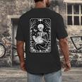Book Lover The Reader Tarot Card Skeleton Reading Men's Back Print T-Shirt