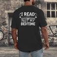 Book Lover Reading Bookish Floral I Read Past My Bedtime Men's Back Print T-Shirt Book Lover Reading Bookish Floral I Read Past My Bedtime Men's Back Print T-Shirt