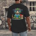 Book Lover Reading Iguana Men's Back Print T-Shirt