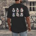 Book Lover Teacher Snowman Reading Books Christmas Winter Men's Back Print T-Shirt