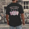 Book Lover's Pretty Girl's Read Books Men's Back Print T-Shirt Book Lover's Pretty Girl's Read Books Men's Back Print T-Shirt