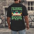 Book And Pajama Pajamas On Book Open Men's Back Print T-Shirt Book And Pajama Pajamas On Book Open Men's Back Print T-Shirt