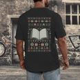 Book Reading Ugly Christmas Men's Back Print T-Shirt