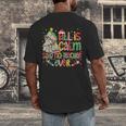 Book Tree All Is Calm Said No Teacher Ever Christmas Men's Back Print T-Shirt