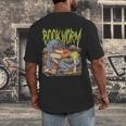 Graphic Book Worm Monster Horror Reading Book Lover Men's Back Print T-Shirt