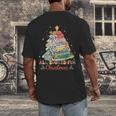 All Booked For Christmas Book Lovers Xmas Tree Lights Men's Back Print T-Shirt