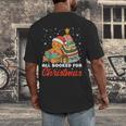 All Booked For Christmas Gingerbread Christmas Tree Book Kid Men's Back Print T-Shirt All Booked For Christmas Gingerbread Christmas Tree Book Kid Men's Back Print T-Shirt