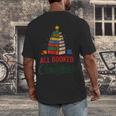 All Booked For Christmas Librarian Reader Xmas Pajama Men's Back Print T-Shirt