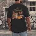 All Booked For Fall Books Coffee Fall Leaves Pumpkins Autumn Men's Back Print T-Shirt