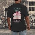 Bookish Babes Club Cute Pink Book Stack With Bow Men's Back Print T-Shirt Bookish Babes Club Cute Pink Book Stack With Bow Men's Back Print T-Shirt