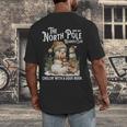 Bookish Christmas North Pole Book Club Snowman Book Worm Men's Back Print T-Shirt