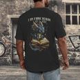 Bookish Quote I Am a Book Dragon Not a Worm Reading Book Men's Back Print T-Shirt