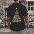 Bookmas Christmas Book Tree Book Lover English Teacher Men's Back Print T-Shirt