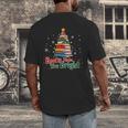 Books Make You Bright Christmas Librarian Book Lover Men's Back Print T-Shirt Books Make You Bright Christmas Librarian Book Lover Men's Back Print T-Shirt