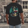 Books Dragon Reading Book Lover Men's Back Print T-Shirt