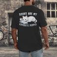 Books Are My Favorite People Cat With Coffee Mug Book Lovers Men's Back Print T-Shirt