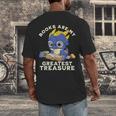 Books Are My Greatest Treasure Kawaii Dragon Reading Books Men's Back Print T-Shirt