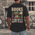 Books Are My Happy Place Men's Back Print T-Shirt