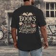 Books Are My Love Language Reader And Book Lover Bookworms Men's Back Print T-Shirt Books Are My Love Language Reader And Book Lover Bookworms Men's Back Print T-Shirt