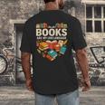 Books Are My Love Language Reading Lover Librarian Valentine Men's Back Print T-Shirt Books Are My Love Language Reading Lover Librarian Valentine Men's Back Print T-Shirt