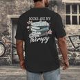 Books Are My Therapy Summer Reading Book Lovers Men's Back Print T-Shirt
