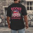 Books Are My Valentine Coquette Bow Book Flower Girl Women Men's Back Print T-Shirt
