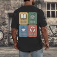 Books Yarn Coffee Repeat Crocheting Men's Back Print T-Shirt