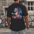 Bookworm Book Lover Women Girls Dragon Reading Men's Back Print T-Shirt Bookworm Book Lover Women Girls Dragon Reading Men's Back Print T-Shirt