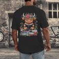 Bookworm Cute Baby Highland Cow Reading Book Men's Back Print T-Shirt