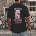 Bookworm Library Banned Book -Adults Short Sleeve Modern Crew Neck Small Straight Imported They Didn't Ban Books They Banned Thinking Men's Back Print T-Shirt