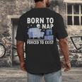 Born To Nap Forced To Exist Lazy Skeleton Couch Introverts Men's Back Print T-Shirt Born To Nap Forced To Exist Lazy Skeleton Couch Introverts Men's Back Print T-Shirt