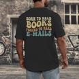 Born To Read Books Forced To Read Emails Reading Books Dad Men's Back Print T-Shirt Born To Read Books Forced To Read Emails Reading Books Dad Men's Back Print T-Shirt