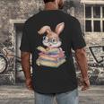 Bunny Rabbit Reading Books Rabbit Books Bunny Reader Men's Back Print T-Shirt