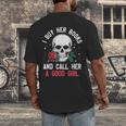 I Buy Her Books And Call Her A Good Girl Skull Rose Bookworm Men's Back Print T-Shirt